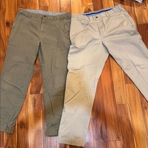 Men's Olive and Beige Chino Pants